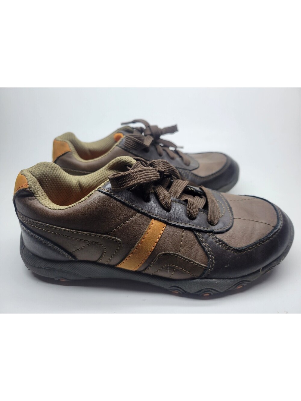Smart Fit Toddler Boys Kids Faux Leather Casual Sneakers Brown Size 1 1/2 (1.5)